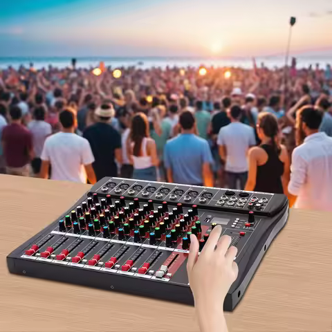 Multifunctional Mixer，Professional 8-Way Microphone Input，3-Band Equalizer Vocal Adjustment，Bluetoot