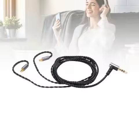 Stranded Headphone Cord Plug and Play 3.5mm Earphone Cable OFC Wire for Music Listening Replacement 