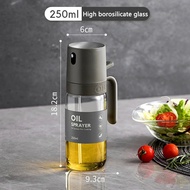 Oil Spray Bottle 250ml High Borosilicate Glass Cooking Oil Dispensers Olive Oil Sprayer Mister for A