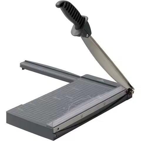 12-Inch Guillotine Paper Cutter with Fold-Out Ruler and Safety Guard, Cuts 10 Sheets of 80gsm Paper 