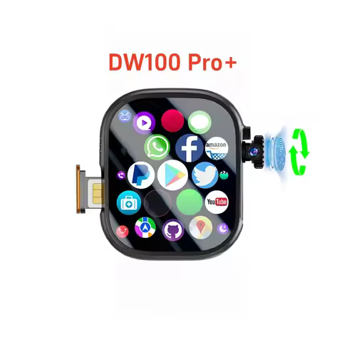 Original DW100 Pro+ Ultra Touch ID Smartwatch with Fingerprint Unlock 2.29'' AMOLED Screen 1580mAh B