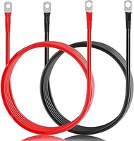 Auxbeam 7FT 7AWG Battery Cables with 0.23" and 0.31" Tinned Copper Lugs Battery Wires for Auxbeam Sw