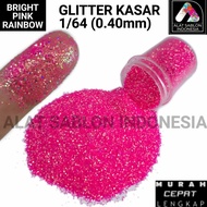 Bright PINK RAINBOW ROUGH GLITTER POWDER 50GR 1/64