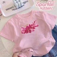 Kitten Short-sleeve T-shirt for Girls with Trendy Pattern Prints, Youthful E873