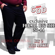 Celana Formal Pria Jumbo Celana Dasar Cowok Big Size Sepan Kantor Slimfit Hitam