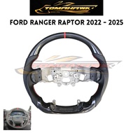 Ford Ranger Raptor (2022-2025) Steering Wheel Real Carbon Fiber Flat Bottom Sport Design Direct Fit 