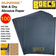 Sand paper Liha Abrasive Paper Sunrise Wet & Dry High Quality (100 Sheet) Bdecs