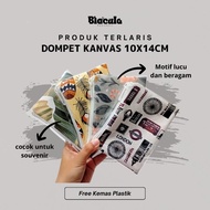 Canvas Wallet with Pattern Size 10x14cm - Canvas Wallet Souvenir Wallet Patterned Canvas Wallet/