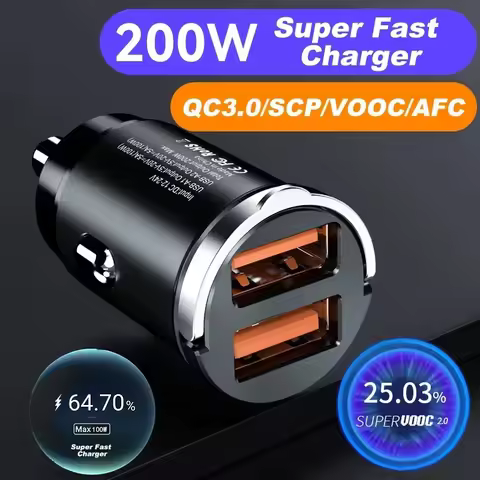 Mini 200W PD QC Pull Ring Fast Charging Car Charger USB C Car Phone Charger Adapter For iPhone 13 12