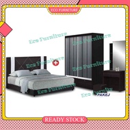 Queen / King Bedroom Set Bilik Tidur Katil Queen Dressing Table Wardrobe Almari Baju