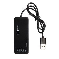 3 Port Usb 2.0 Hub External 7.1Ch Sound Card Headset Microphone Adapter For Pc Black