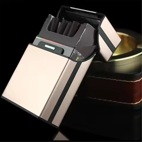 Portable Cigarettes Slim Aluminum Cigarette Case Cigar Tobacco Holder Box Storage Container Smoking