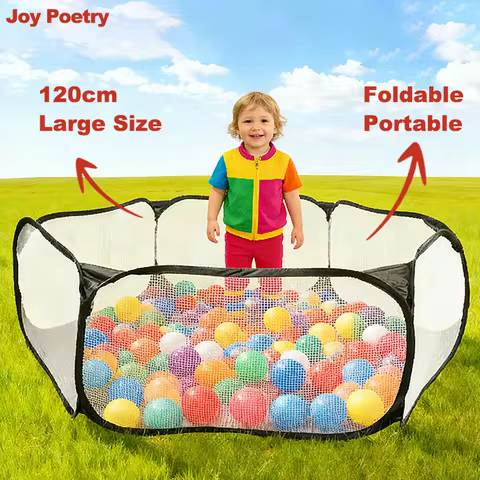 120cm Hexagon Children Ball Pool Mesh Fence Tent Portable Foldable Versatile Kid Playground Indoor Y