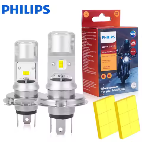 Philips Ultinon Essential Moto HS1 H4 Led Motorcycle Headlight Bulbs High and Low Beam 11636UEMX1 PX