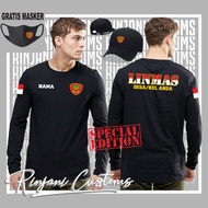 KAOS LINMAS LENGAN PANJANG.KAOS DESAIN LINMAS.FREE NAMA DAERAH DAN MASKER