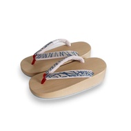 木曽赤檜舟形木屐 奧州小紋染鼻緒