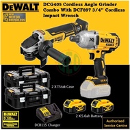 DEWALT DCG405P2 CORDLESS ANGLE GRINDER AND DCF897N 3/4" CORDLESS IMPACT WRENCH