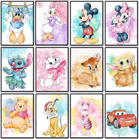5D DIY Diamond Painting Disney Mickey Mouse Marie Cat Bambi Home Decor Full Round&Square Diamond mos
