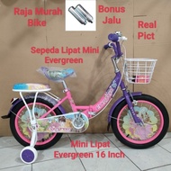 Sepeda Anak Lipat Mini Evergreen Girl Sepeda Anak Perempuan Mini 16