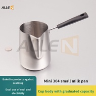 [ALLEN] instant noodle pot/hot milk pot/oil-splashing mini pot 304 stainless steel scale coffee cup baby food supplement pot