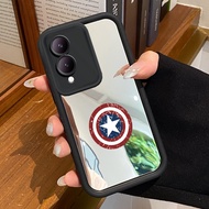 MERAH HP Casing VIVO Y17S Y36i 5G G2 5G Y28 5G Case Cellphone Casing Mirror Protector Web Hero Spide