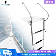 LY Oceanside 3 Steps Boat Ladder Wide Steps Easy To Install Foldable Boarding Ladder For Camper RV
