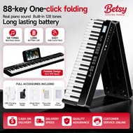 (Local Stock | COD) BETSY B170 88 Keys Foldable Digital Piano Keyboard Portable for Practice