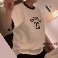 Bai Jingting T-Shirt - White Stitching, Contrast Print Pullover