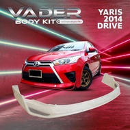 ชุดแต่งรถยนต์สเกิร์ตรอบคัน หน้า หลัง ข้าง Yaris 2014-2016 ทรง DRIVE (งานดิบ) ABS เข้ารูปติดตั้งง่ายพร้อมตะแกรงช่องลมหนา