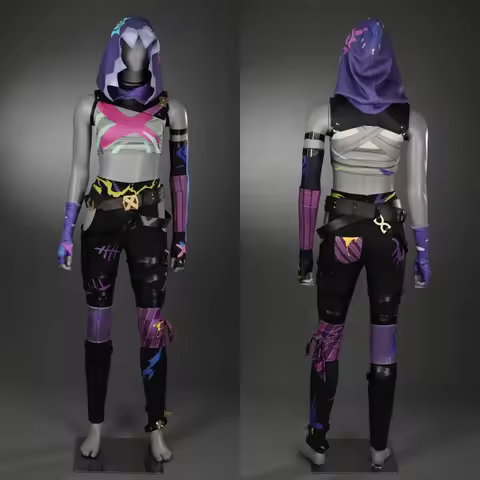Jinx Cosplay Costume LOL Arcane 2 Jinx Wig Costumes with Vest Pants Accessories Halloween Comic Con 