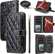 Argyle Wallet Case for TCL 10 5G UW Verizon with Crossbody/Wrist Strap Luxury PU Leather Stand Zippe