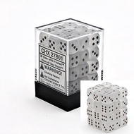 Dice D6 Sets: Frosted - 12Mm Six Sided Die (36) Block of Dice, Clear/Black
