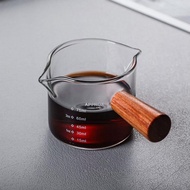 !! Espresso Shot Glass Wooden Handle 70 ml Coffee Measuring cup