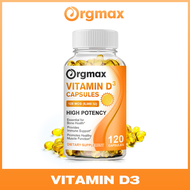 Orgmax Vitamin D3 5000 IU 125 Mcg Vitamin D Capsules Healthy Muscle Function Helps Support Strong Bones and Teeth &amp; Immune Health Promote Calcium Absorption 维生素D3