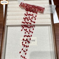 UMTTER Gothic Necklace, Red Beaded Dark Style Tassel Necklace, Dark Aesthetic Tassel Design Beaded N