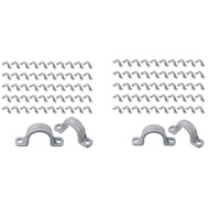 【P.C.H】-PVC Pipe with Double Hole Plastic Conduit with Pipe Clamp Conduit Clamp U PVC Clip 2 Hole (5