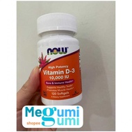 Now Vitamin D-3 10000 iu 120softgels Vit D 10rb iu 10,000 IU