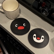 Dreamerhouse Black Penguin Shape Coaster Creative Gift Absorbent Ceramic Coaster Coffee Coaster
