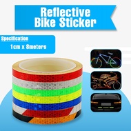 Bicycle PVC Reflective Bike Stickers Car Sticker Safety Warning Durable 1cm X 8 Meters