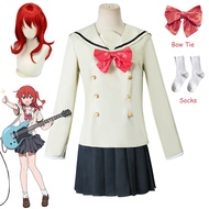 Anime Bocchi The Rock Kita Ikuyo Cosplay Costume Kawaii JK Skirt Top & Props for Halloween Party