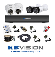 [HCM]Trọn bộ 4 camera KBVISION Full HD1080P - 2.0MP - HDD 500GB - Đầy đủ phụ kiện