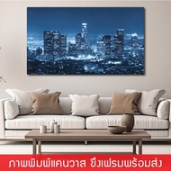 LA--Wall Hanging Picture Canvas Print With Floating Frame