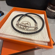 Hermes Roulis Double Tour Bracelet Black/Silver