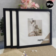 3Pcs Wood Square Photo Frames For Wall Hanging or Desktop Decor 20X20 30X30cm Posters Portrait Frame