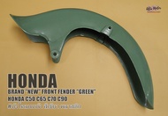 FRONT FENDER "GREEN" BRAND "NEW" Fit For HONDA C50 C65 C70 C90  #บังโคลนหน้า สีเขียว พลาสติก