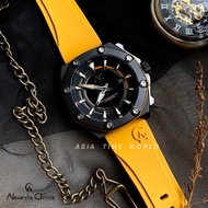 [Original] Alexandre Christie 9601MARTBBAYL Automatic Men Watch with Yellow Silicone Strap