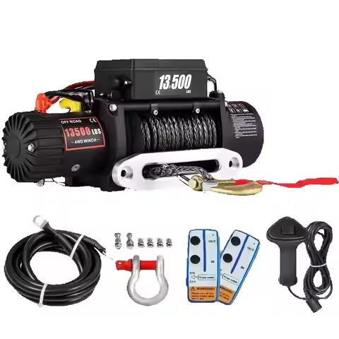 Sihao 13500LBS 27M/92FT Electric Truck Winch Electric Winch ATV Synthetic Rope with Remote Control f