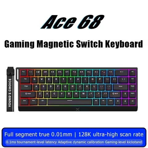 MCHOSE ACE 68 Magnetic RGB Gaming Keyboard Hall Effect Rapid Trigger Hyper-Fast Adjustable Actuation