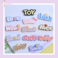 3D Pastel Embossed Resin Letter Charm – Super Cute Words for Handmade, DIY Decoration