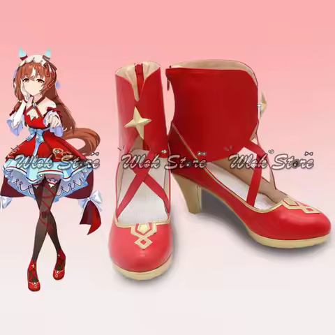 Umamusume Pretty Derby Still in Love Cosplay Shoes Customized Red Heels Anime Halloween Party Carniv